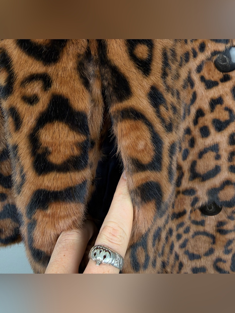 Sézane Rare Manteau Lenzo Leopard Faux Fur Funnel Neck Coat - Picture 6 of 8